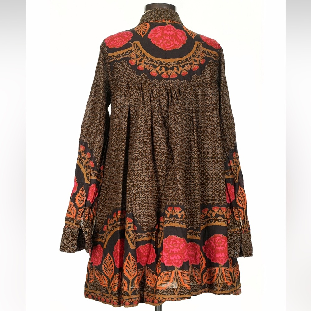 Free People Smell The Roses Mini Dress In Dark Coffee - Picture 7 of 16